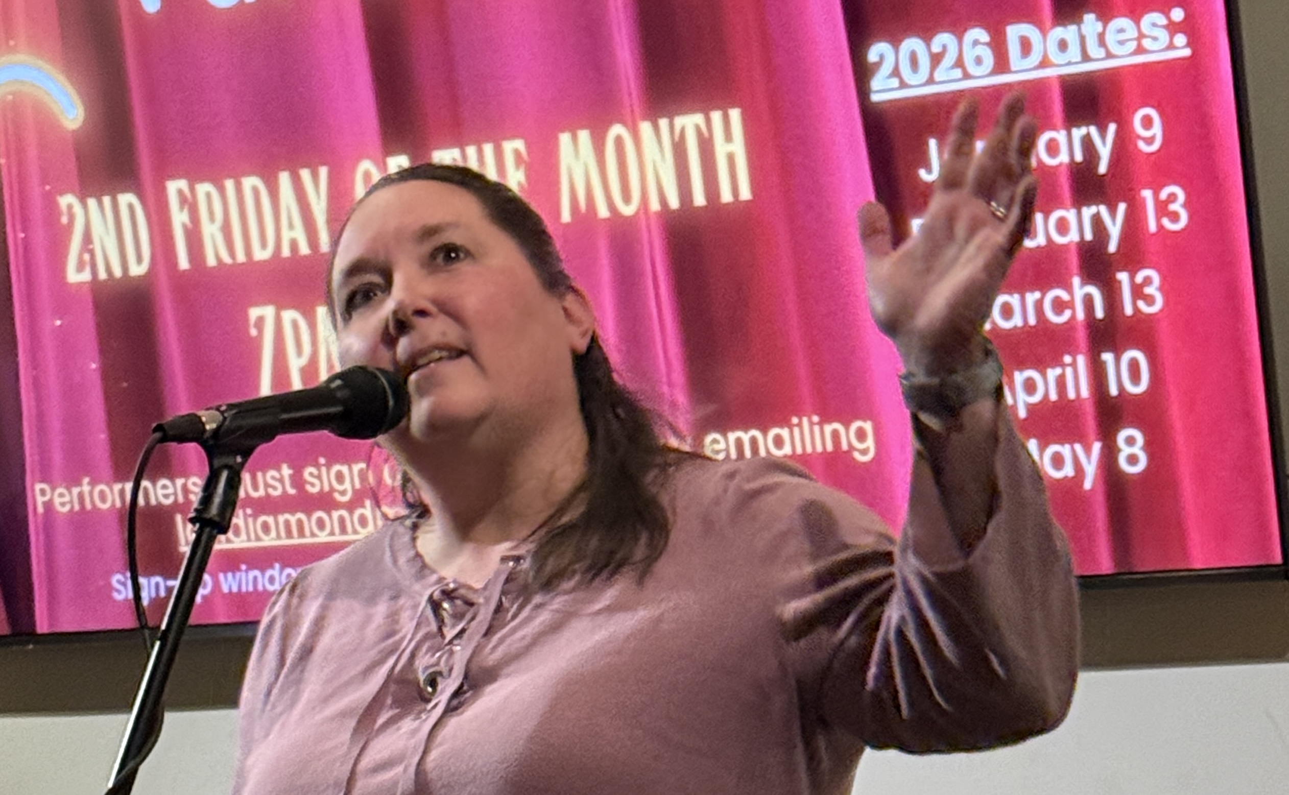 Image of Esther Rhatigan performing at 19 Carter on March 13, 2026. Image credit: Phil Knudsen